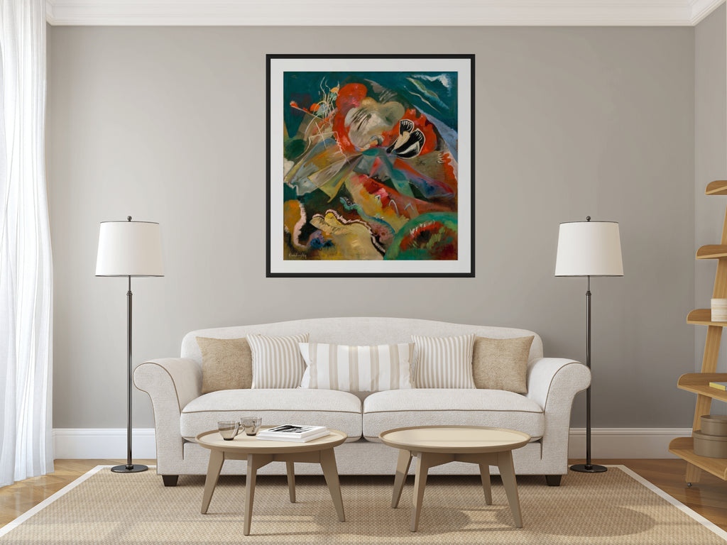 Imagen con líneas blancas - Wassily Kandinsky - Lienzo premium 430g (calidad de galeria)