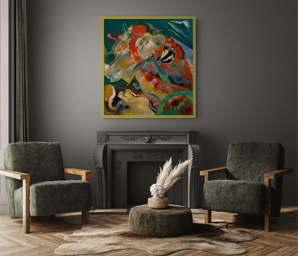 Imagen con líneas blancas - Wassily Kandinsky - Lienzo premium 430g (calidad de galeria)