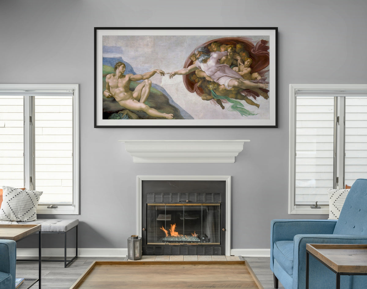 The Creation of Adam - Michelangelo - Premium 430g Canvas (gallery quality)