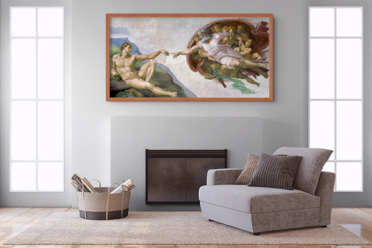 The Creation of Adam - Michelangelo - Premium 430g Canvas (gallery quality)