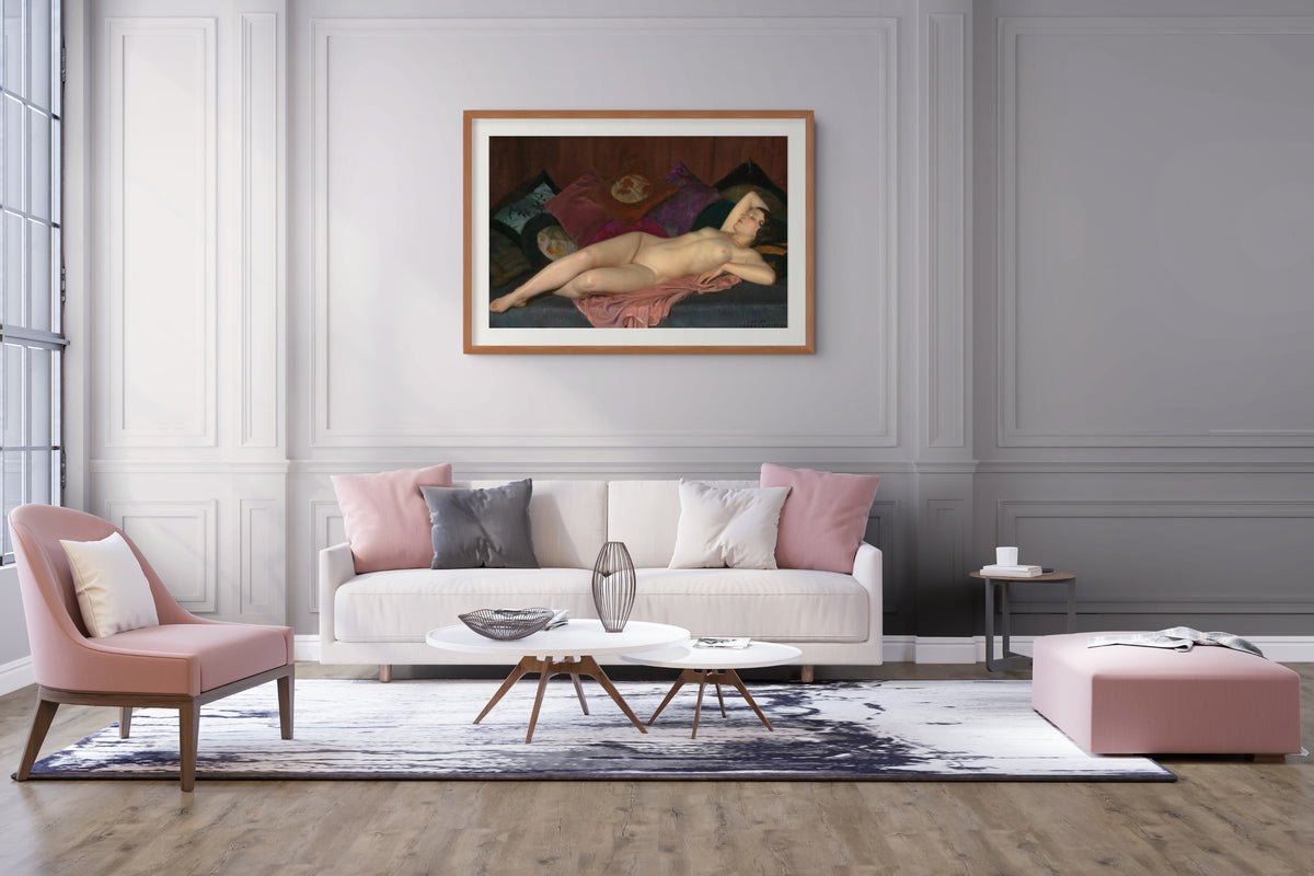 Desnudo reclinado - Adrien Thevenot - Lienzo premium 430g (calidad de galeria)