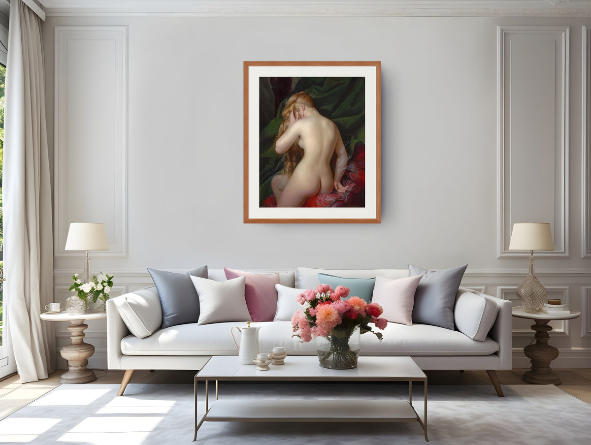 Desnudo femenino, vista trasera - Alexandre-Jean Dubois-Drahonet - Lienzo premium 430g (calidad de galeria)