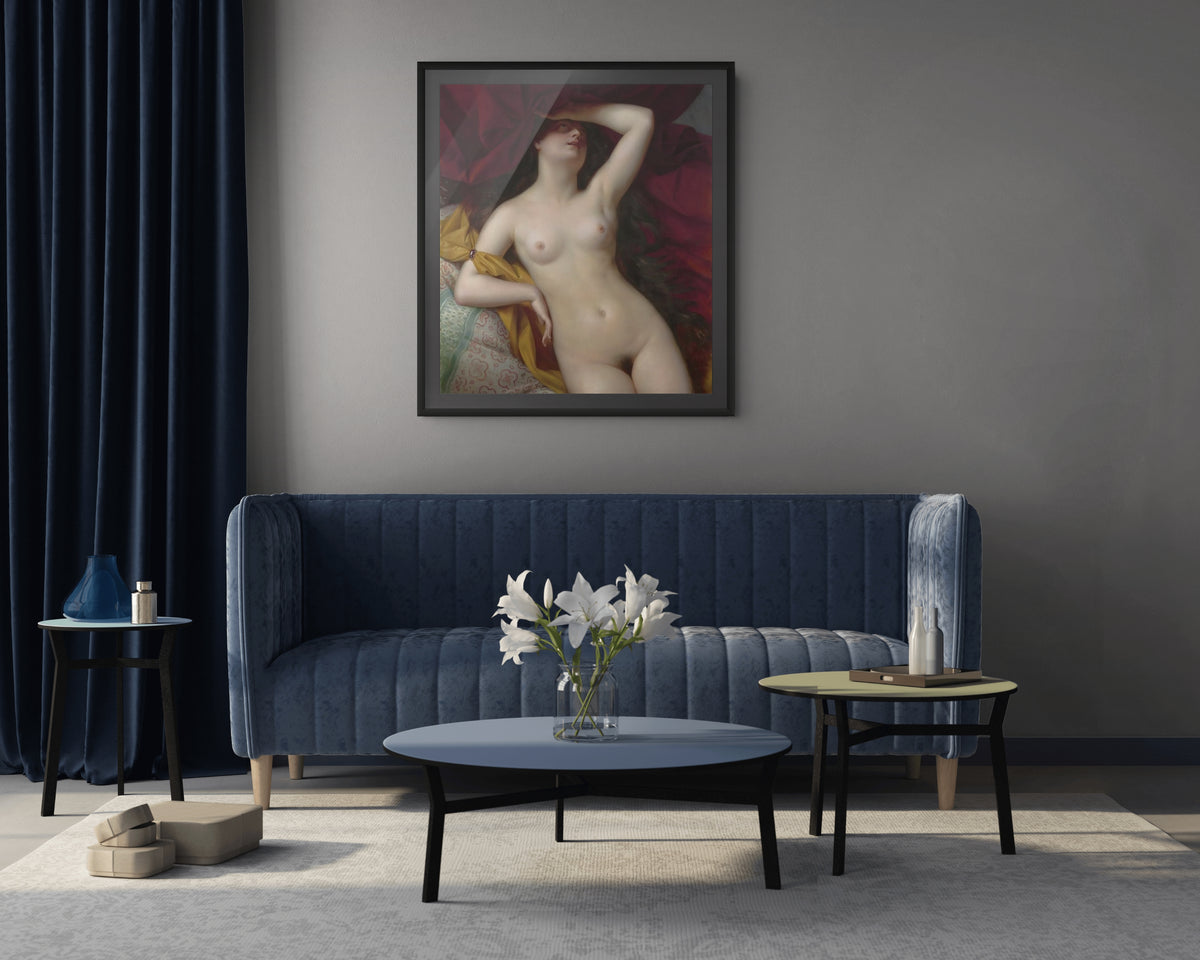 Desnudo femenino, vista frontal - Alexandre-Jean Dubois-Drahonet - Lienzo premium 430g (calidad de galeria)