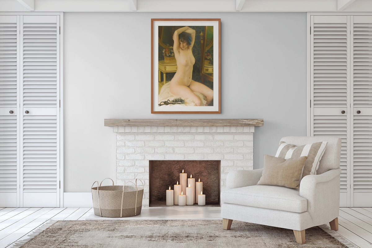 Desnudo femenino - Alfredo Protti - Lienzo premium 430g (calidad de galeria)