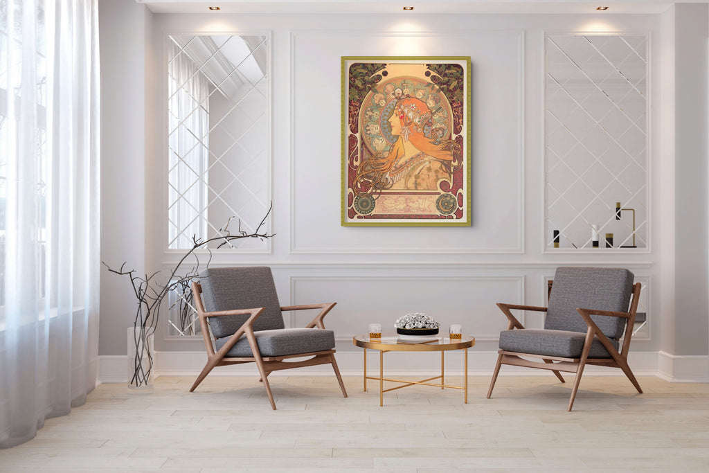 Zodiaco -Alphonse Mucha - Lienzo premium 430g (calidad de galeria)