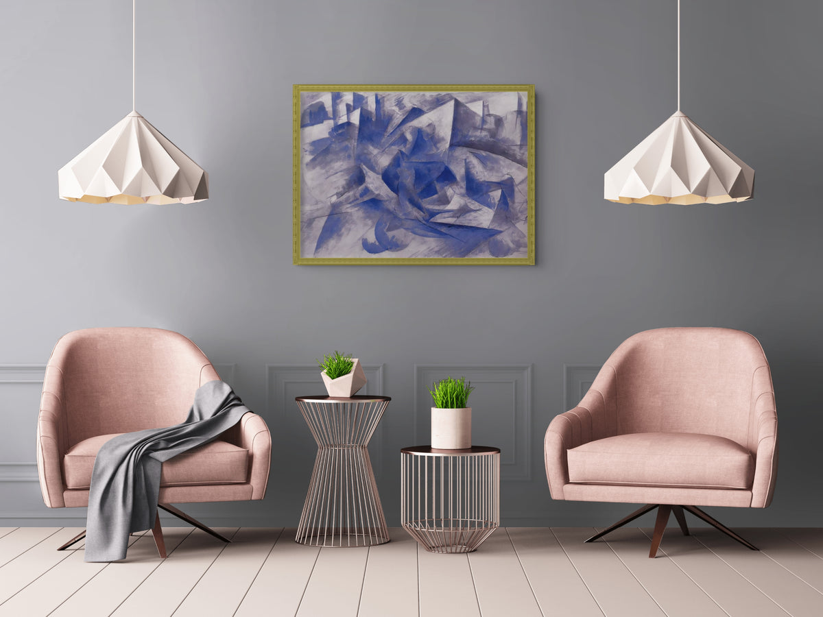 Horse + Rider + Houses - Umberto Boccioni - Premium Canvas 430g (gallery quality)
