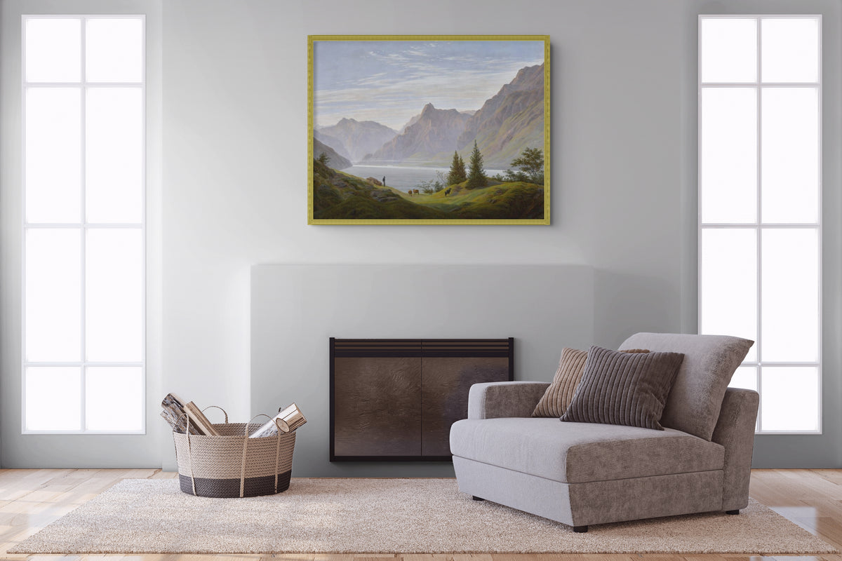 Paysage avec lac de montagne - Caspar David Friedrich - Toile premium 430g (qualité galerie)