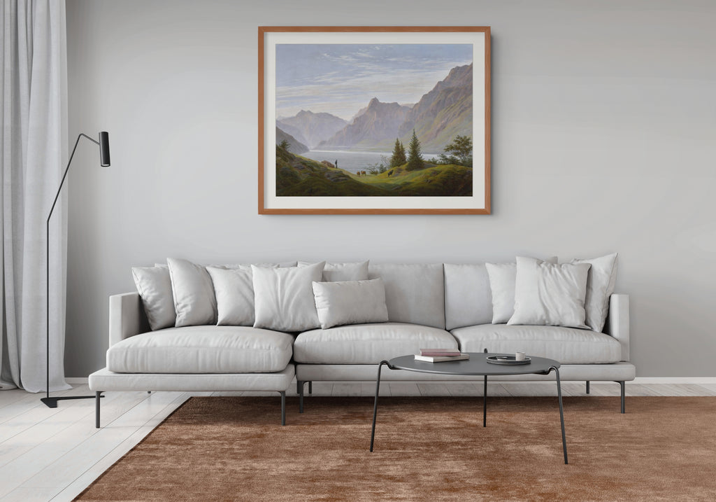 Paysage avec lac de montagne - Caspar David Friedrich - Toile premium 430g (qualité galerie)