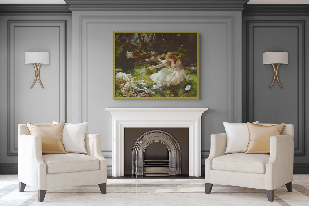 ...And the Fairies Fled - Charles Sims - Premium Canvas 430g (gallery quality)