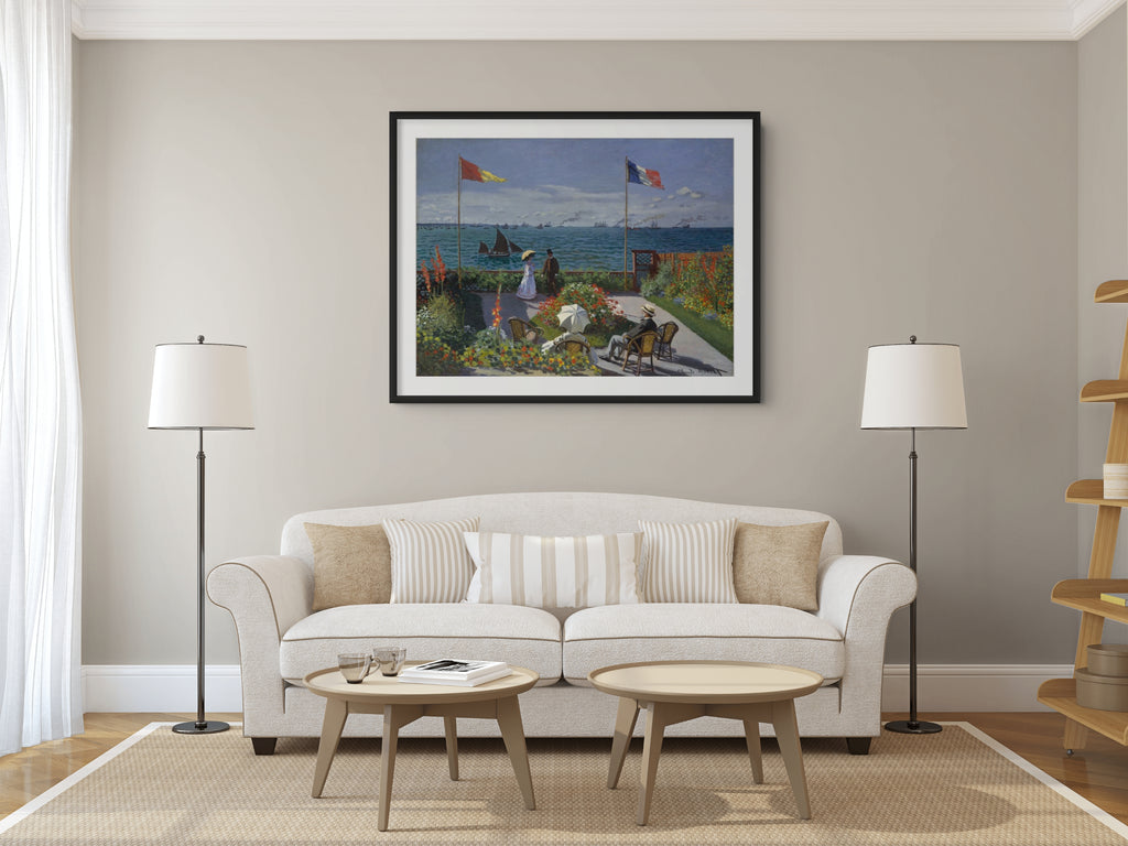 El jardín en Sainte-Adresse - Claude Monet - Lienzo premium 430g (calidad de galeria)