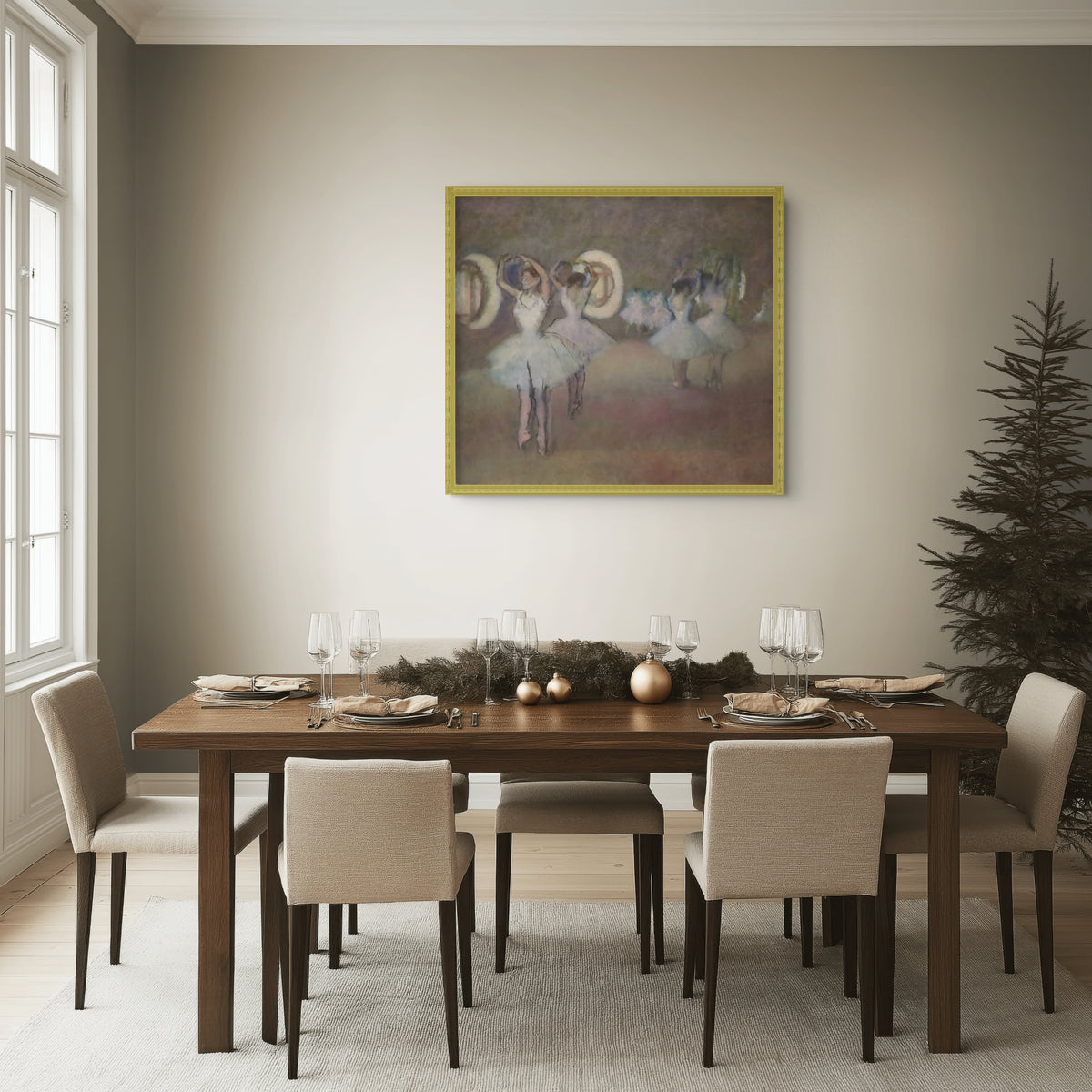 Danseuses à la rotonde de l'opéra de Paris - Edgar Degas - Toile premium 430g (qualité galerie)