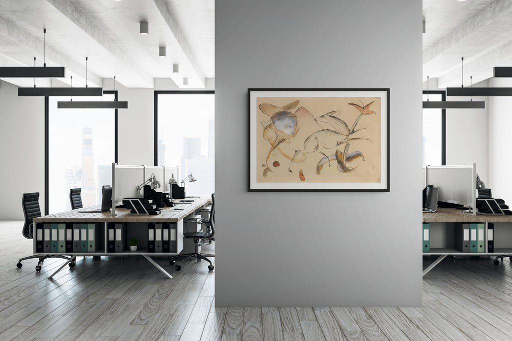 Ciervo saltando entre flores - Franz Marc - Lienzo premium 430g (calidad de galeria)