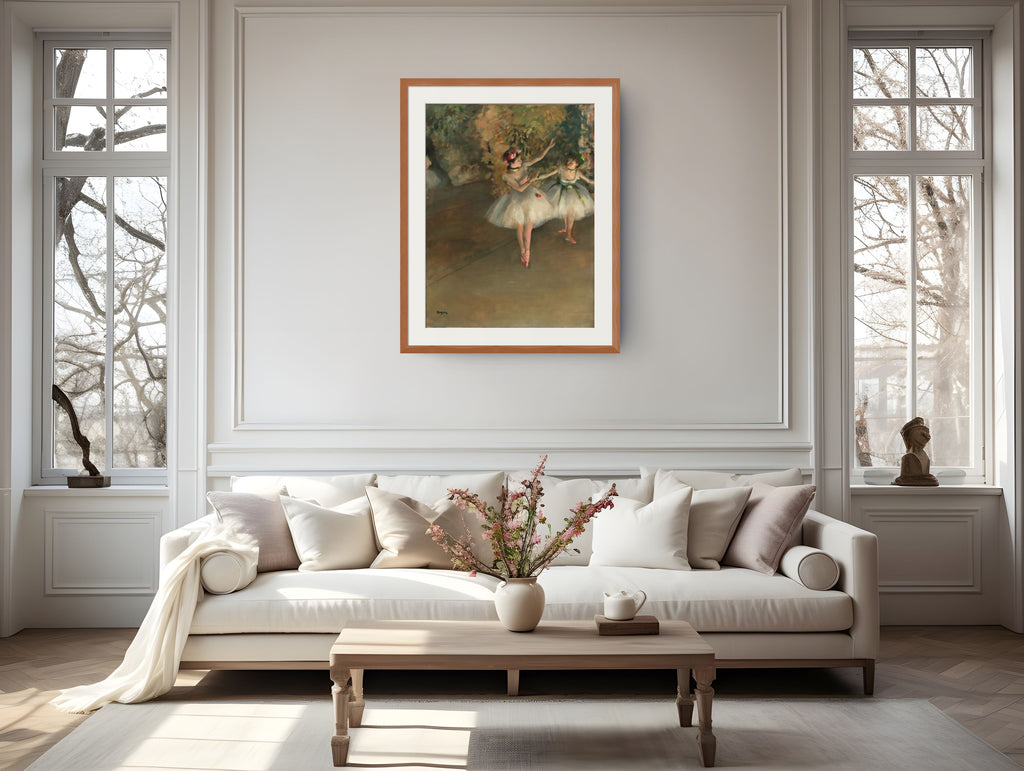 Dos bailarinas en el escenario - Edgar Degas - Lienzo premium 430g (calidad de galeria)