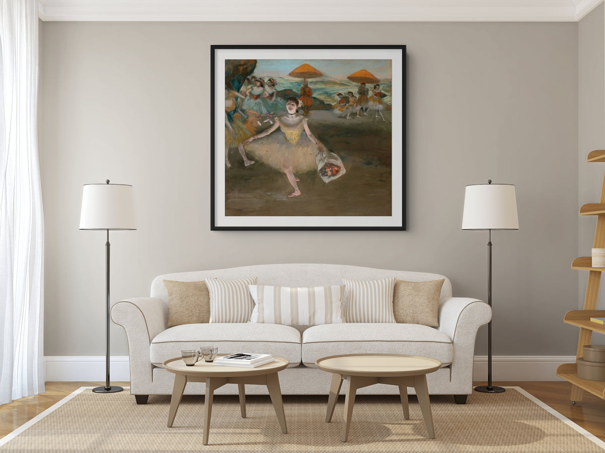 Bailarina con un ramillete saludando - Edgar Degas - Lienzo premium 430g (calidad de galeria)