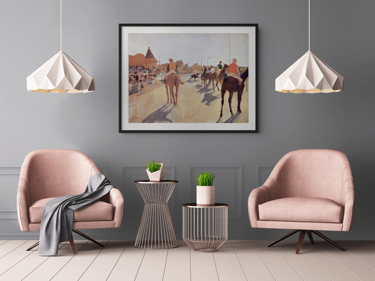 Chevaux de course devant les tribunes - Edgar Degas - Toile premium 430g (qualité galerie)