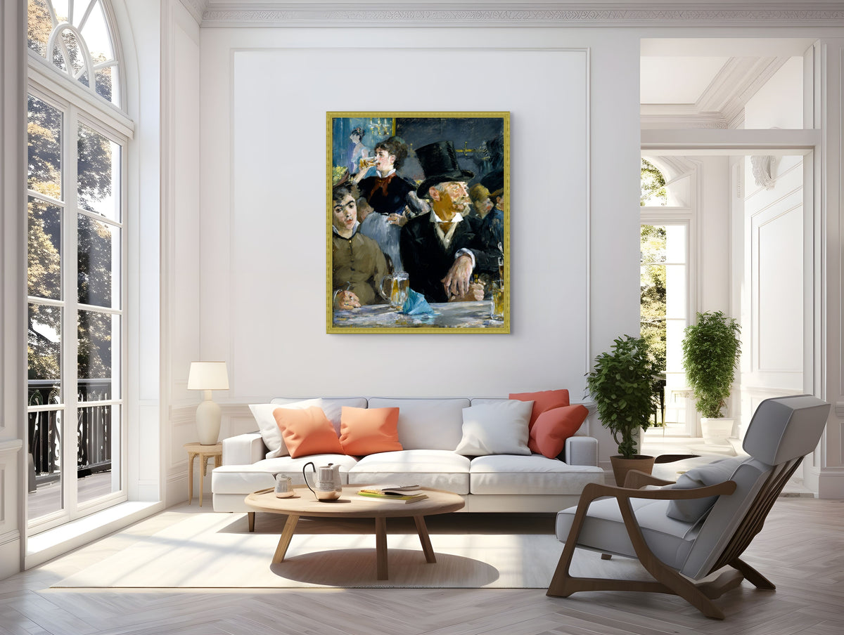 Monet in his Studio Boat - Edouard Manet - Premium Canvas 430g (gallery quality)