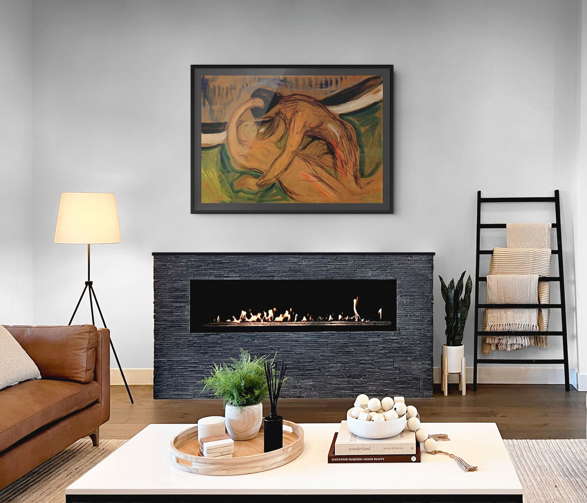 Desnudo inclinado y desnudo erguido - Edvard Munch - Lienzo premium 430g (calidad de galeria)