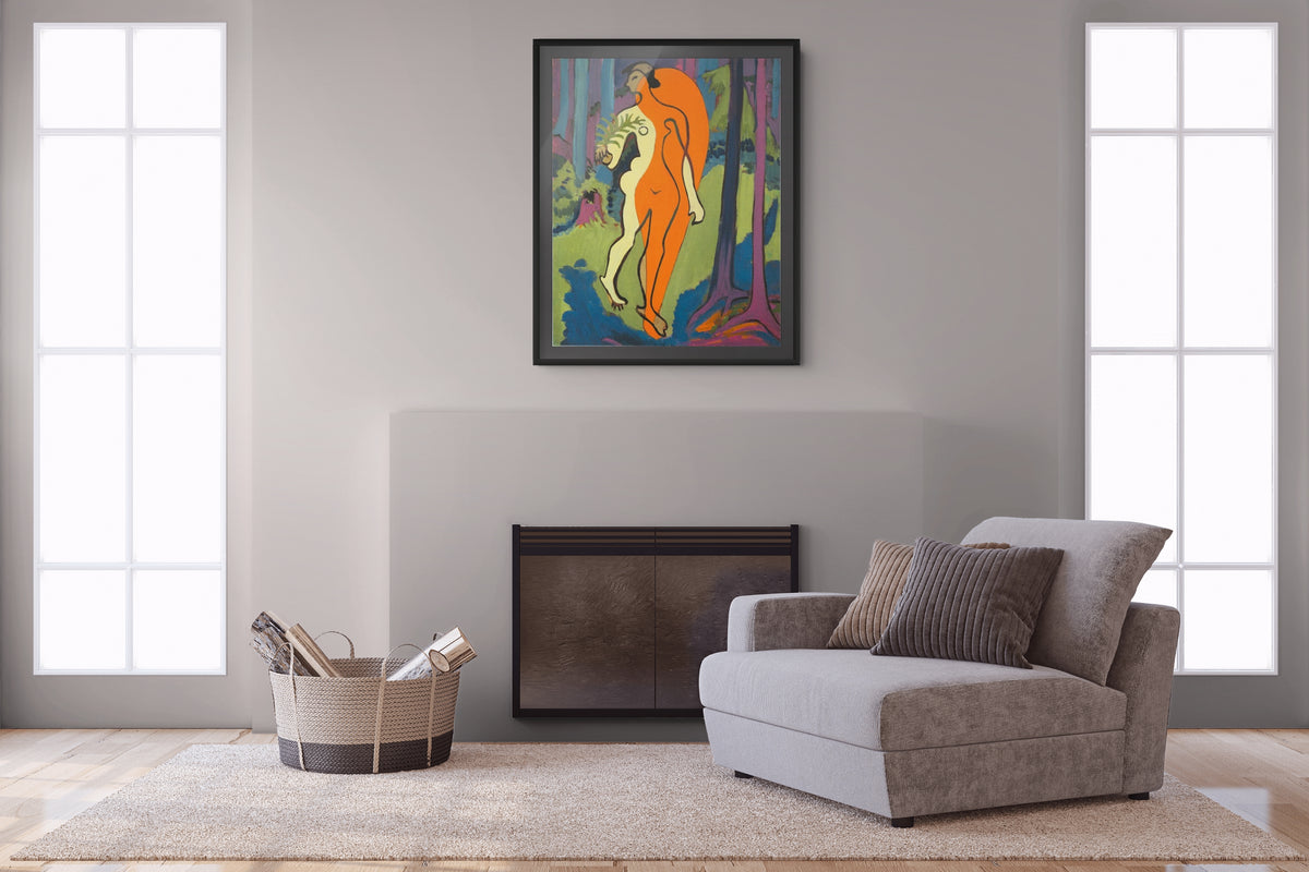 Desnudo en naranja y amarillo - Ernst Ludwig Kirchner - Lienzo premium 430g (calidad de galeria)