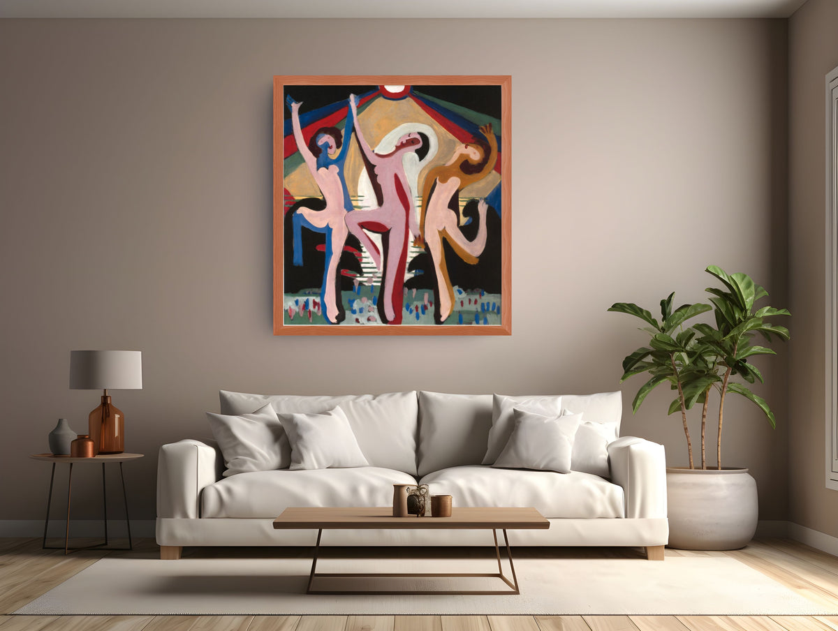 Danza del color - Ernst Ludwig Kirchner - Lienzo premium 430g (calidad de galeria)