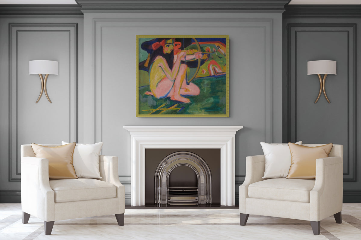 Franzi with Bow and Arrow - Ernst Ludwig Kirchner - Premium canvas 430g (gallery quality)