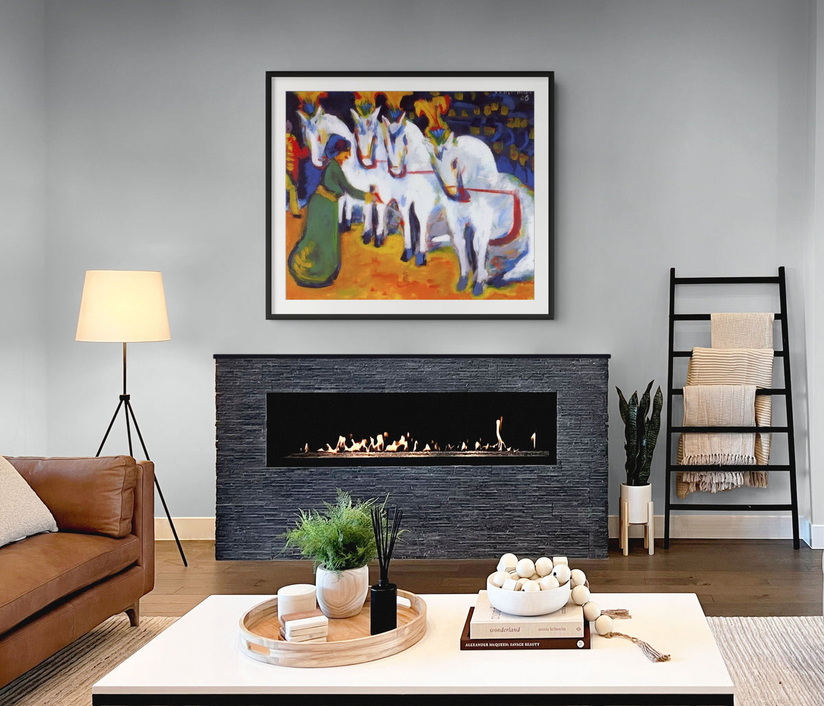 White Horse Taming Act - Ernst Ludwig Kirchner - Premium Canvas 430g (Gallery Quality)