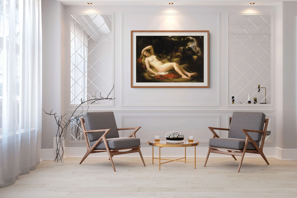 Diana y sus ninfas -  Étienne-Barthélemy Garnier - Lienzo premium 430g (calidad de galeria)