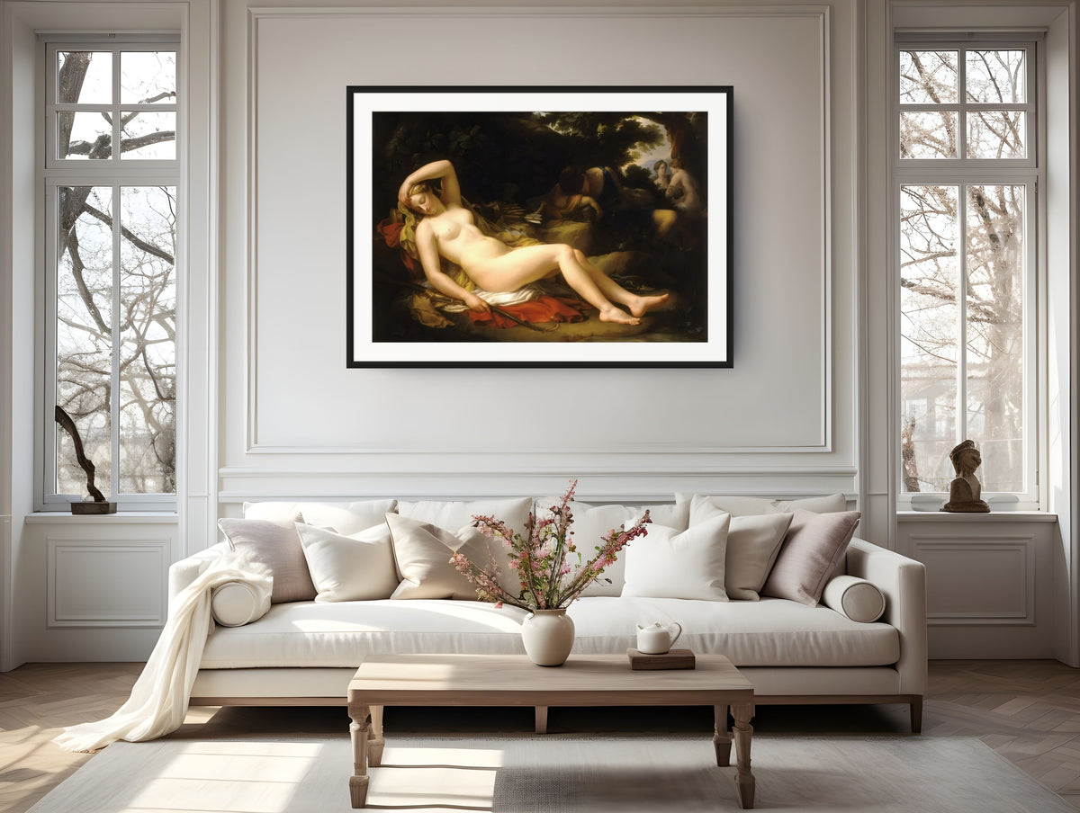 Diana y sus ninfas -  Étienne-Barthélemy Garnier - Lienzo premium 430g (calidad de galeria)