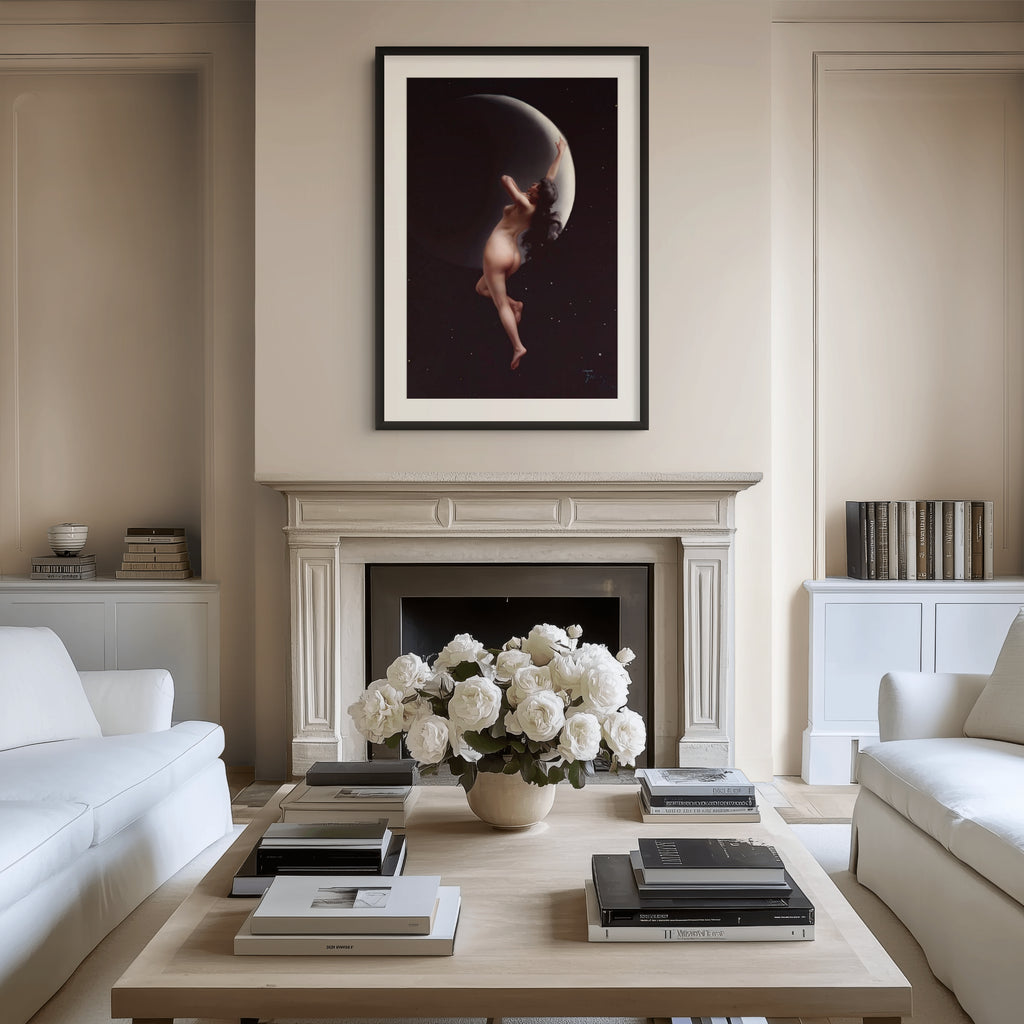 La ninfa de la luna - Luis Ricardo Falero - Lienzo premium 430g (calidad de galeria)
