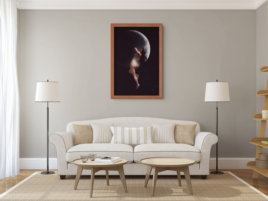 La ninfa de la luna - Luis Ricardo Falero - Lienzo premium 430g (calidad de galeria)