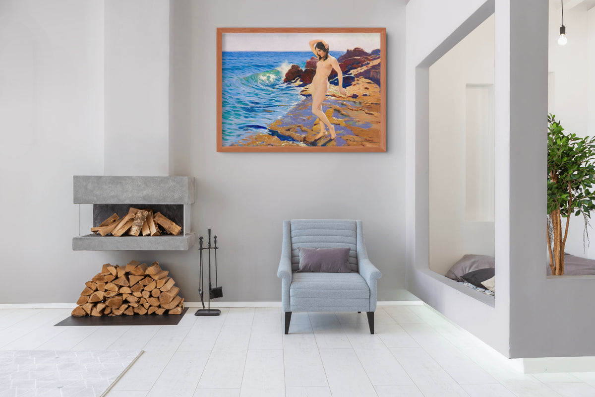 Junto al mar cálido - Feliks Michał Wygrzywalski - Lienzo premium 430g (calidad de galeria)