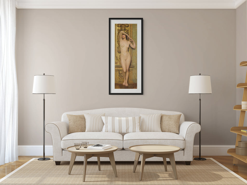 Desnudo femenino - Giacomo Grosso - Lienzo premium 430g (calidad de galeria)