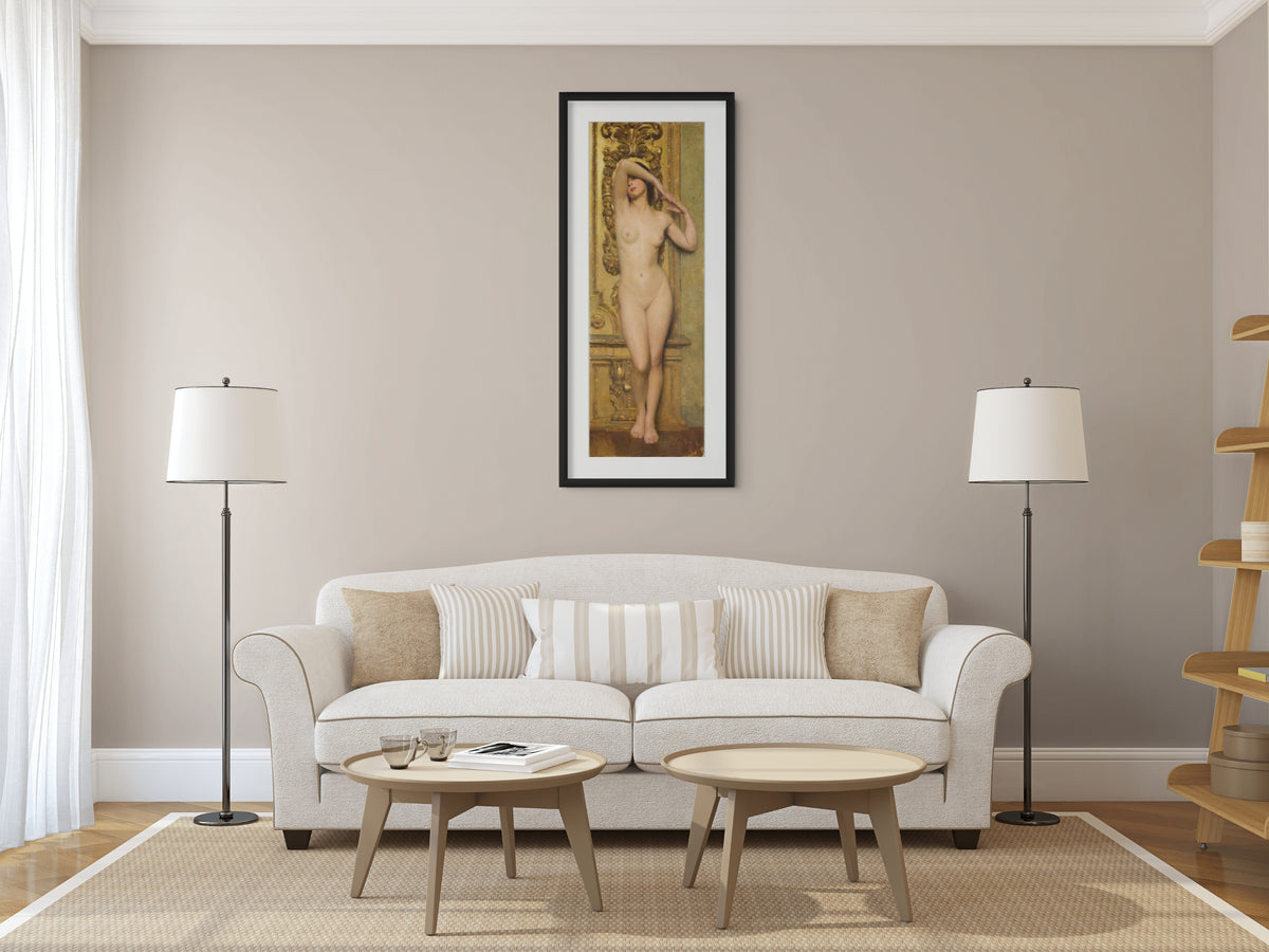 Desnudo femenino - Giacomo Grosso - Lienzo premium 430g (calidad de galeria)