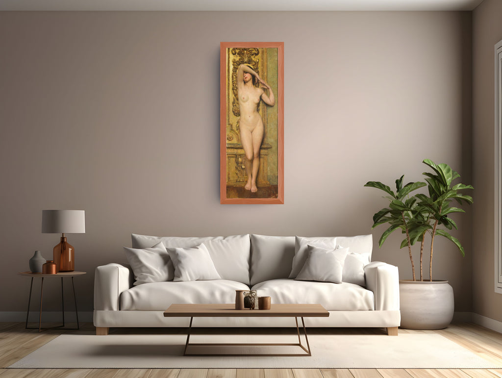 Desnudo femenino - Giacomo Grosso - Lienzo premium 430g (calidad de galeria)