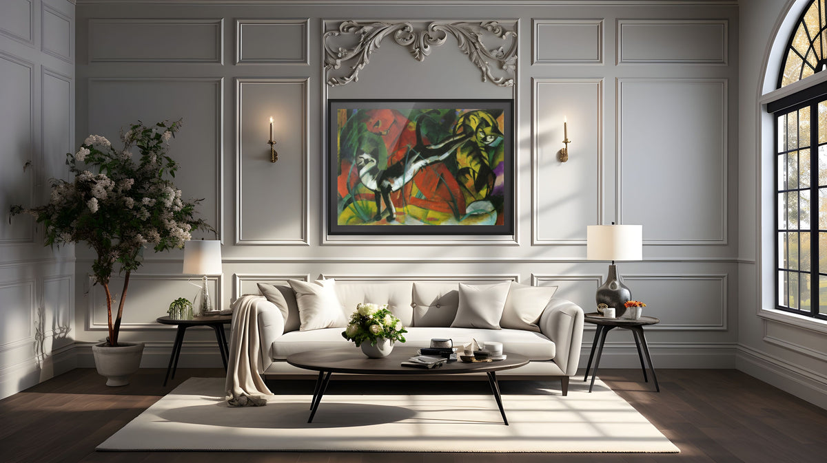 Tres Gatos - Franz Marc - Lienzo premium 430g (calidad de galeria)