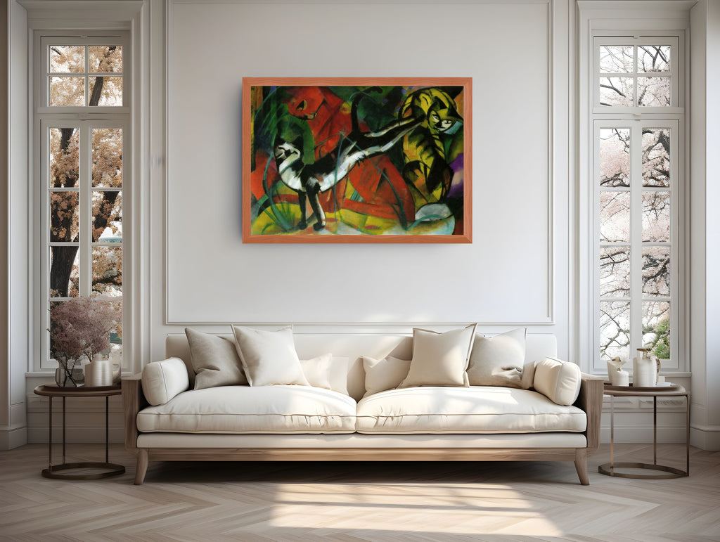 Tres Gatos - Franz Marc - Lienzo premium 430g (calidad de galeria)