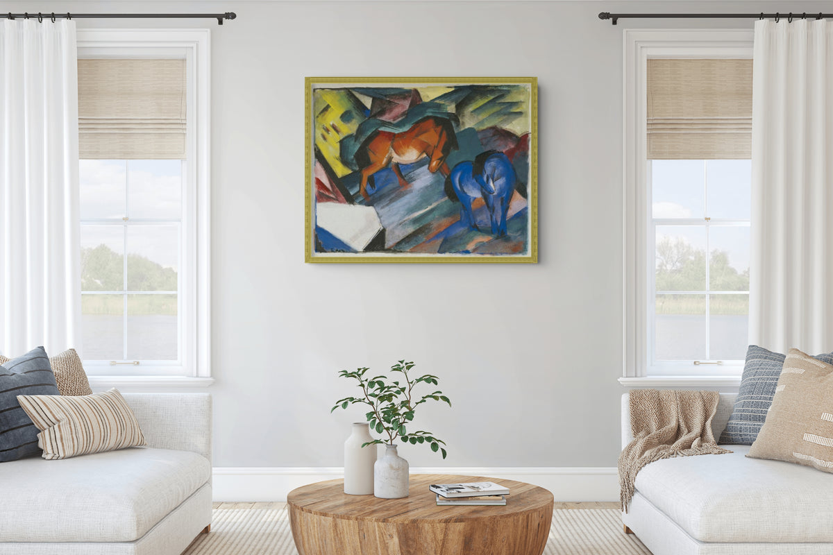 Red Horse and Blue Horse - Franz Marc - 430g premium canvas (gallery quality)