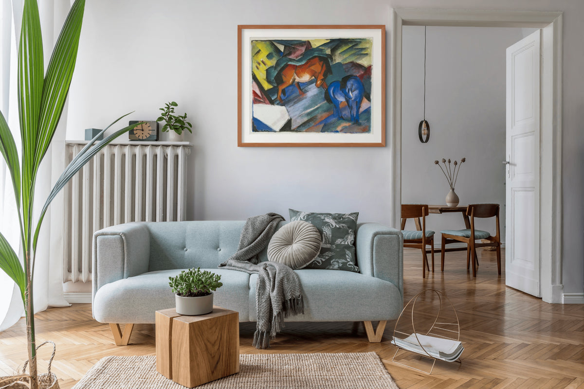 Red Horse and Blue Horse - Franz Marc - 430g premium canvas (gallery quality)