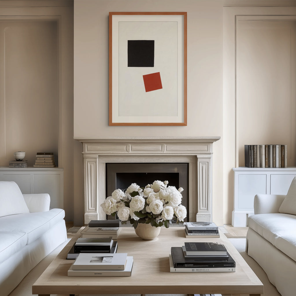 Cuadrado negro y cuadrado rojo - Kazimir Malévich - Lienzo premium 430g (calidad de galeria)