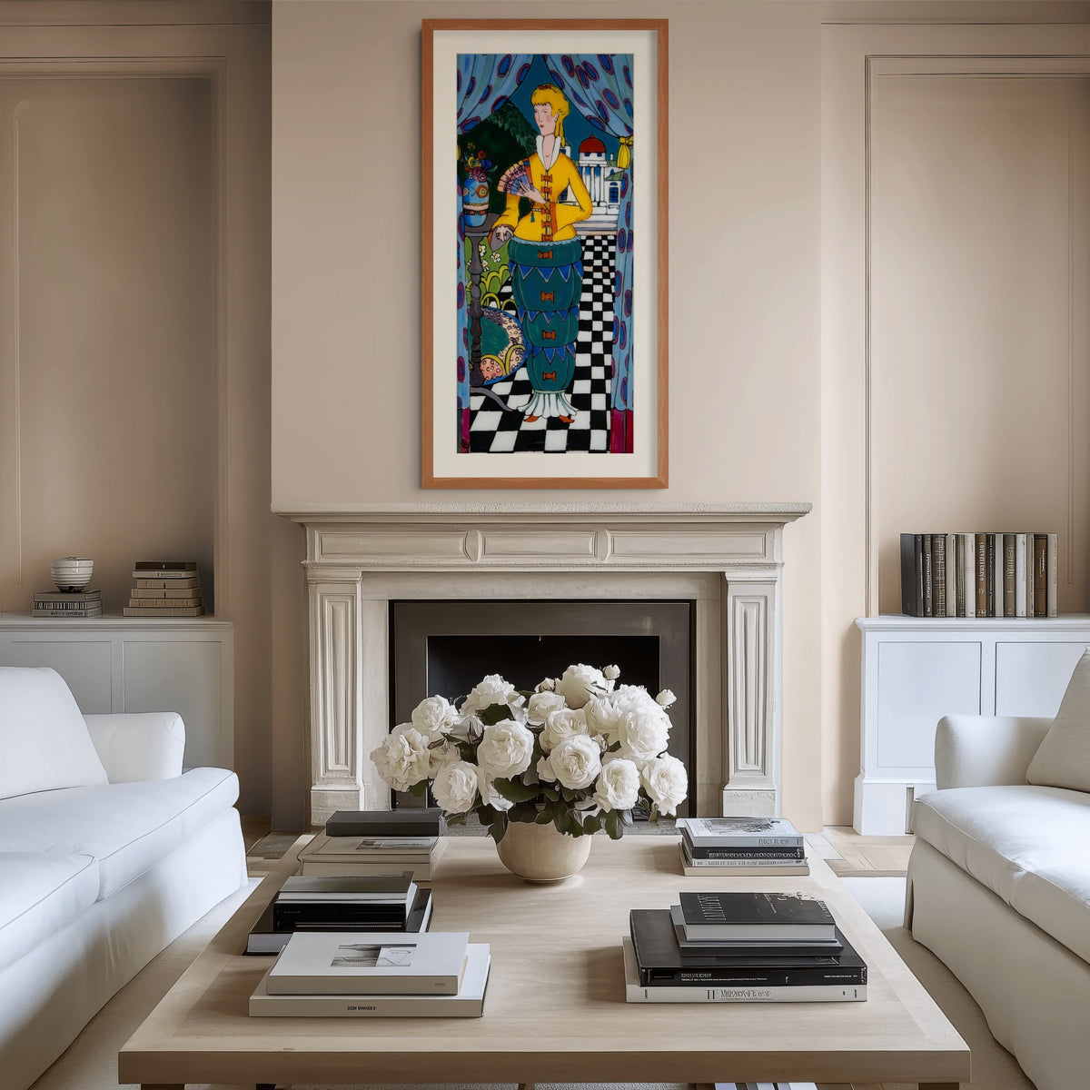 Dama con abanico - Wassily Kandinsky - Lienzo premium 430g (calidad de galeria)
