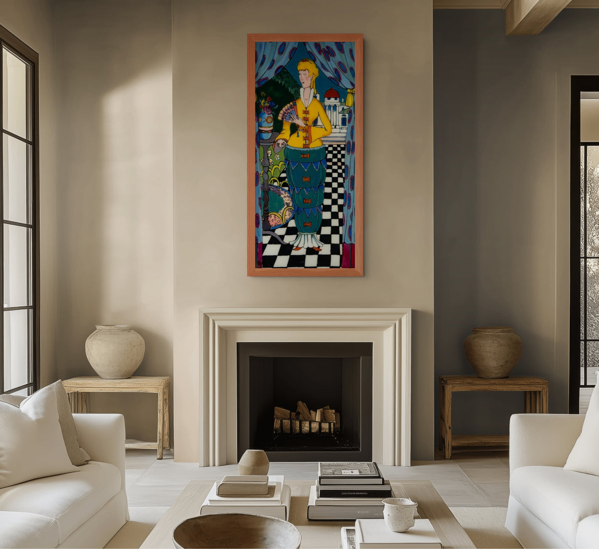 Dama con abanico - Wassily Kandinsky - Lienzo premium 430g (calidad de galeria)