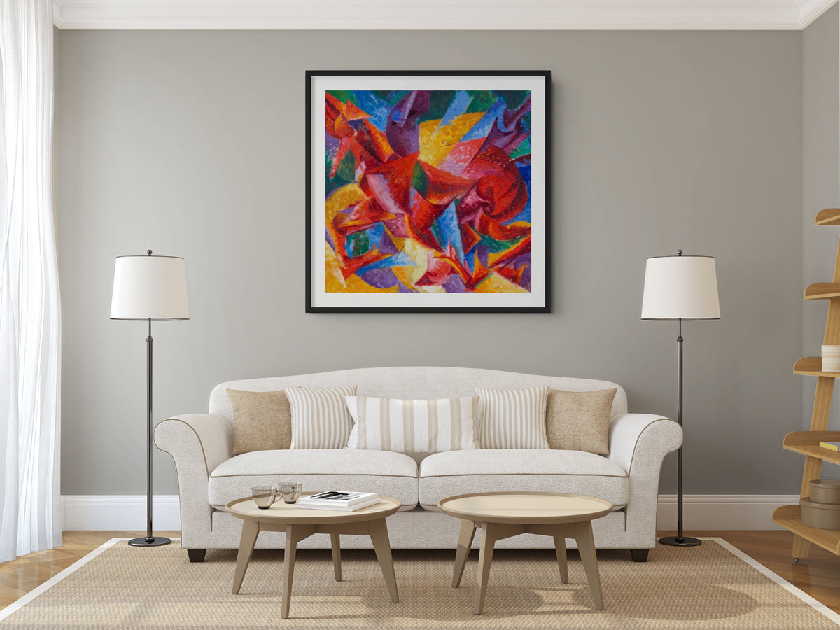 Formas plásticas de un caballo - Umberto Boccioni - Lienzo premium 430g (calidad de galeria)