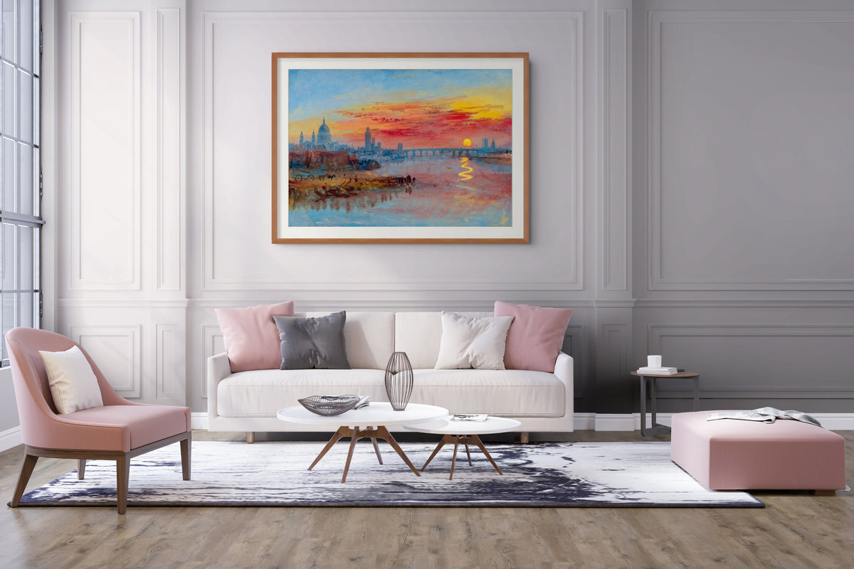 Puesta de sol escarlata - Joseph Mallord William Turner - Lienzo premium 430g (calidad de galeria)