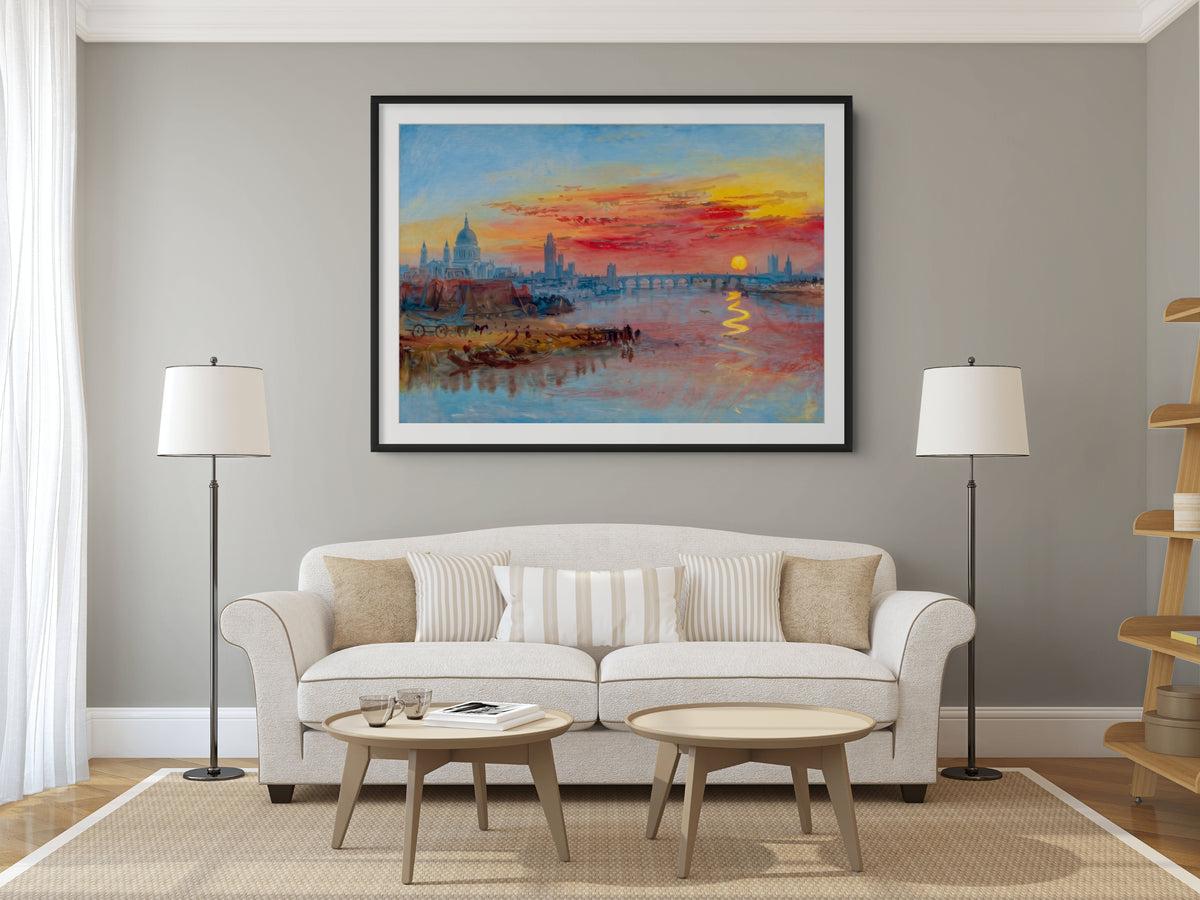 Puesta de sol escarlata - Joseph Mallord William Turner - Lienzo premium 430g (calidad de galeria)