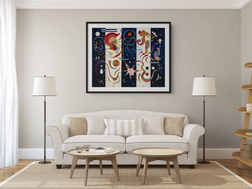A rayas - Wassily Kandinsky - Lienzo premium 430g (calidad de galeria)