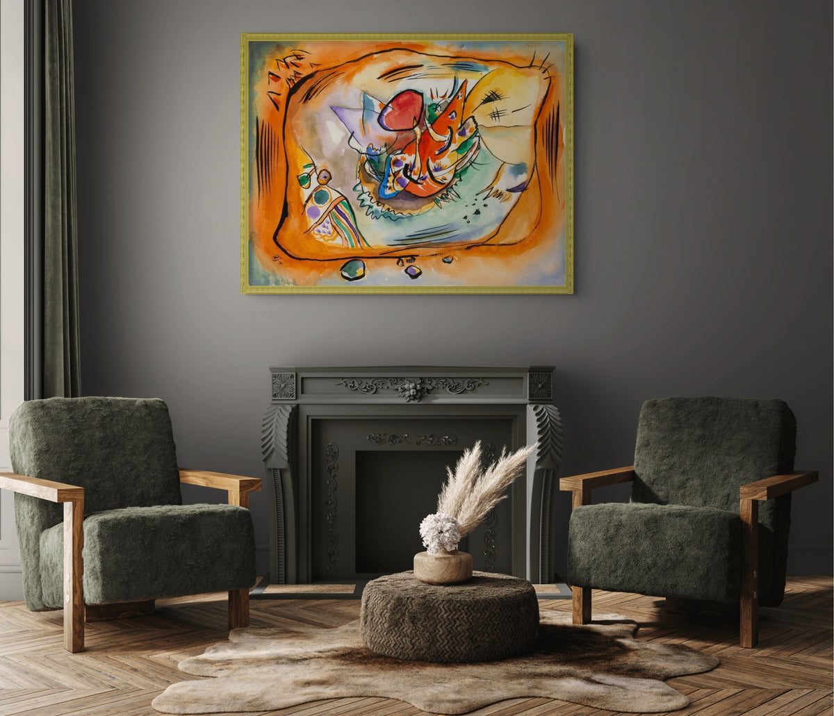 Couple on Horseback - Wassily Kandinsky - Premium 430g canvas (gallery quality)