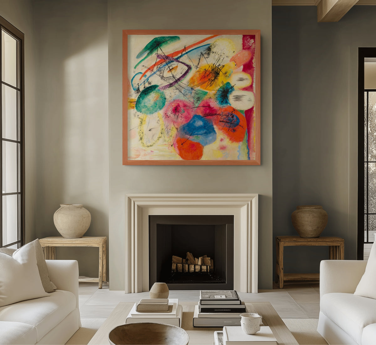Líneas negras - Wassily Kandinsky - Lienzo premium 430g (calidad de galeria)