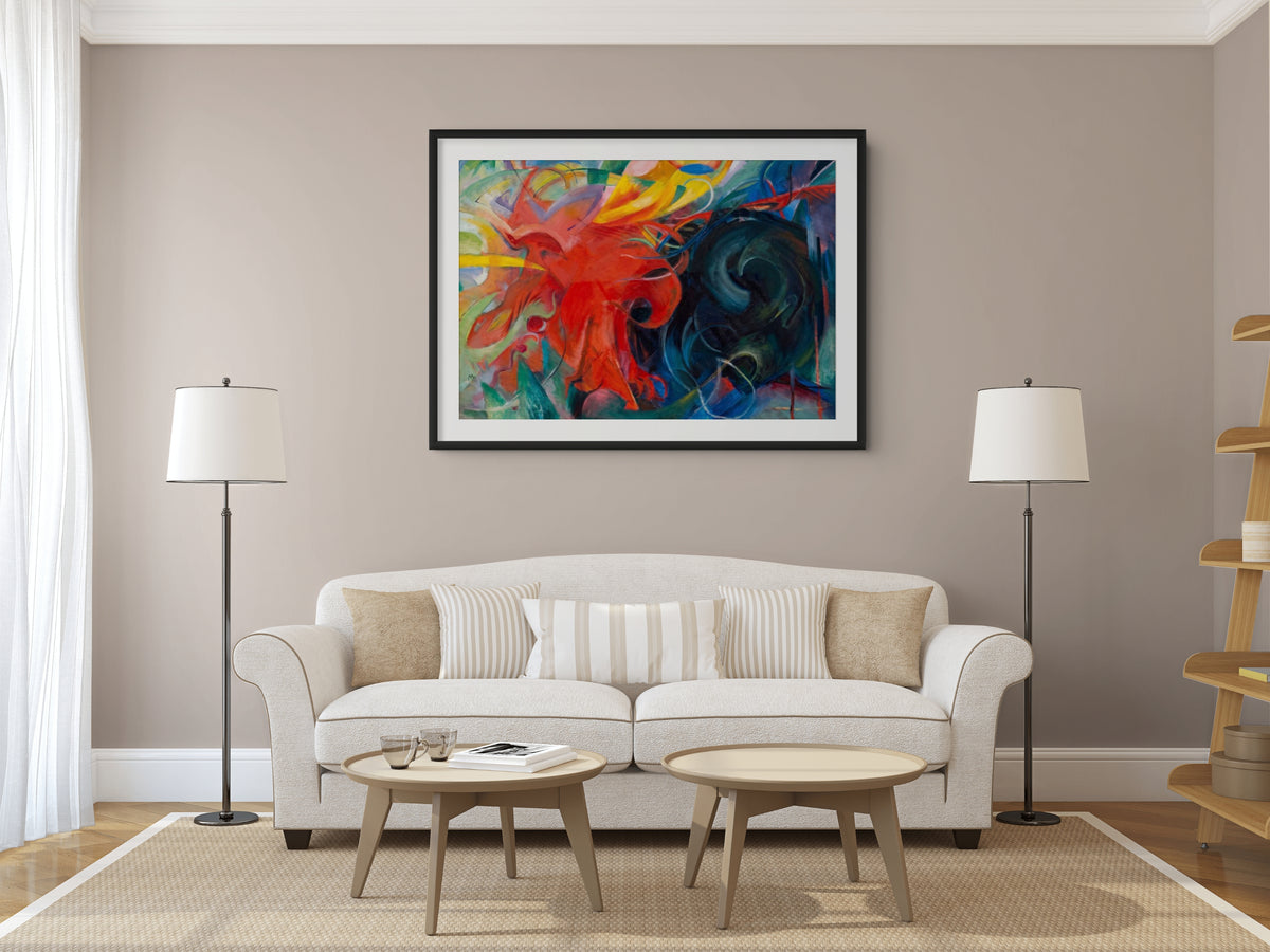 Formas de lucha - Franz Marc - Lienzo premium 430g (calidad de galeria)