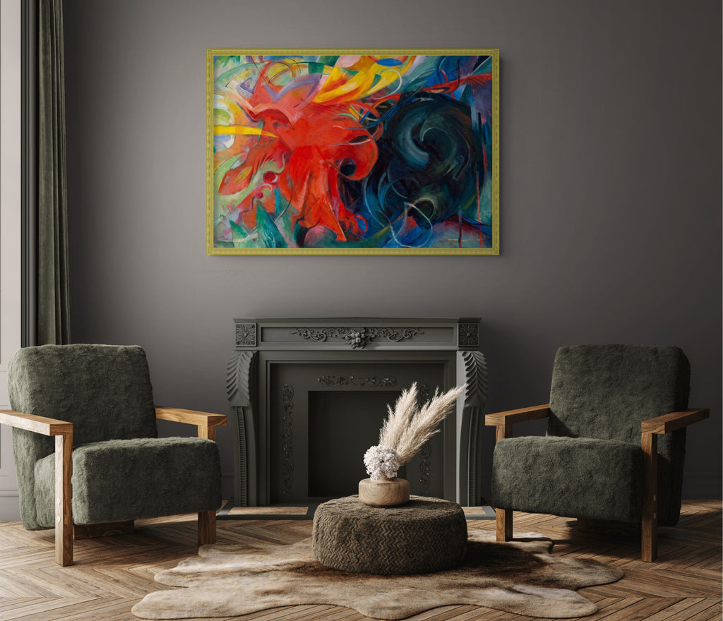 Formas de lucha - Franz Marc - Lienzo premium 430g (calidad de galeria)