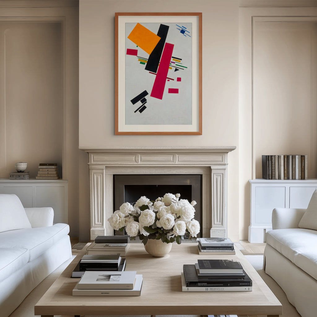 Pintura suprematista (con trapecio negro y cuadrado rojo) - Kazimir Malévich - Lienzo premium 430g (calidad de galeria)