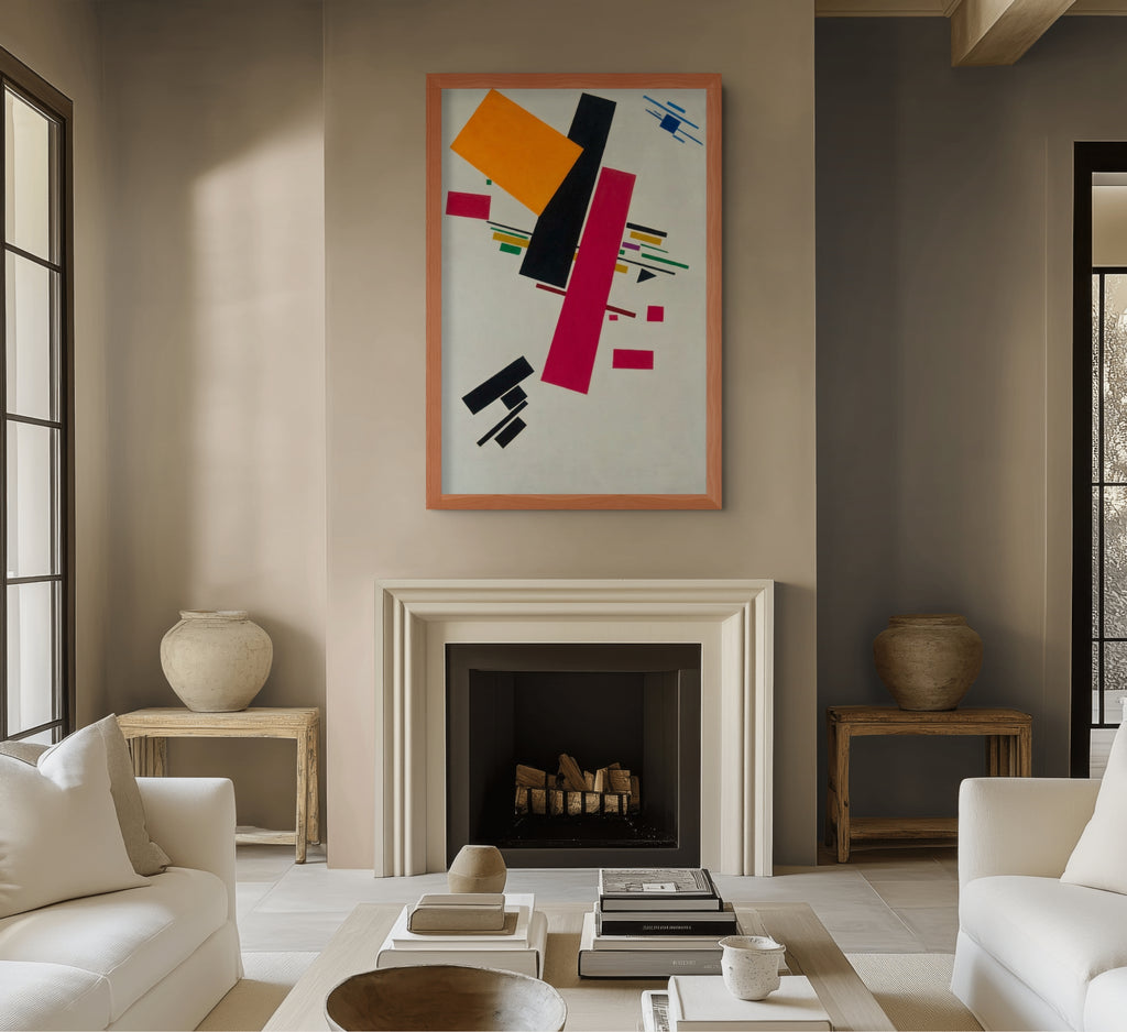 Pintura suprematista (con trapecio negro y cuadrado rojo) - Kazimir Malévich - Lienzo premium 430g (calidad de galeria)